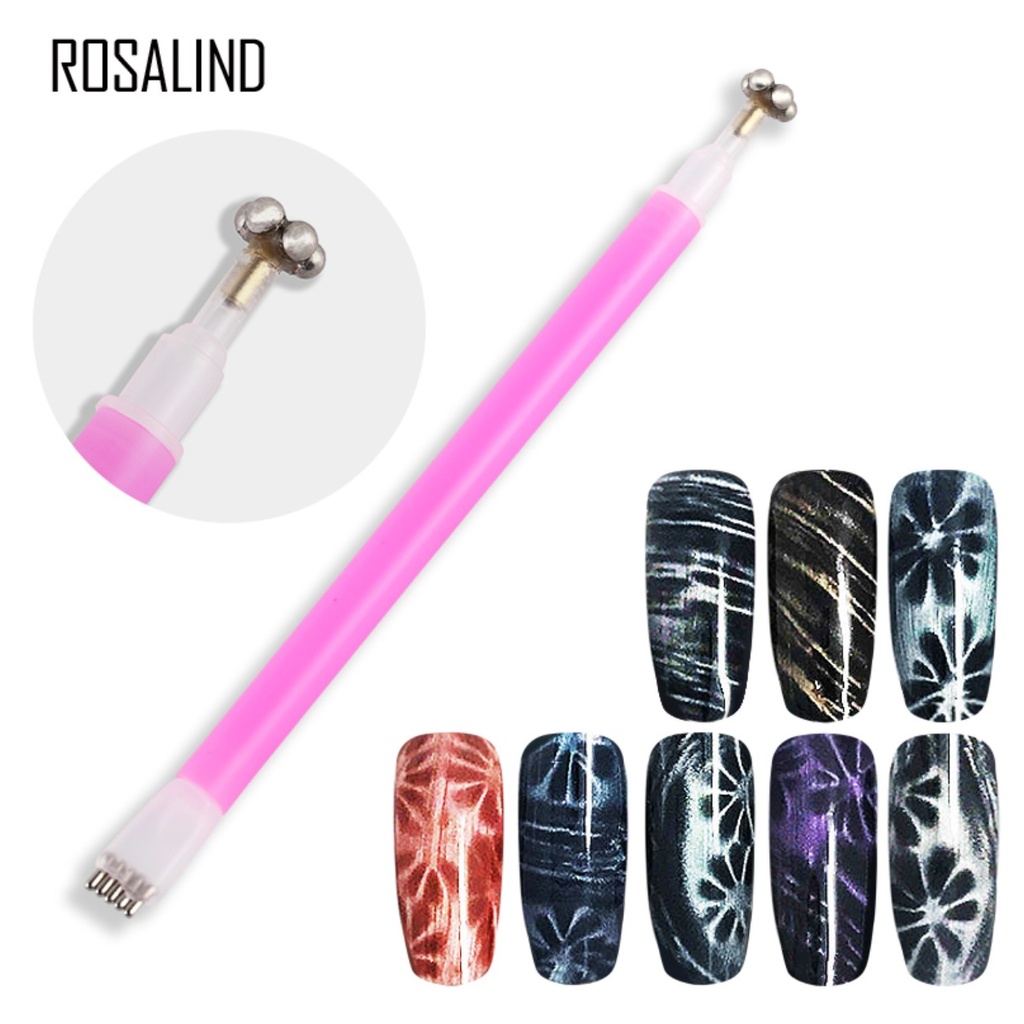 Dual Ended Flower Pattern Magnetic Nail Art Stick