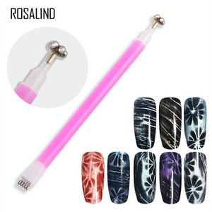 Dual Ended Flower Pattern Magnetic Nail Art Stick