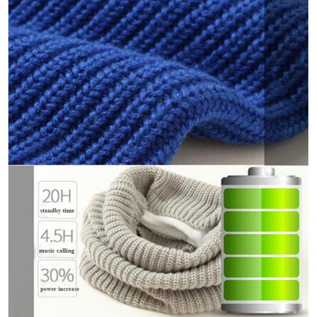 Warm Knitted Scarf with Bluetooth