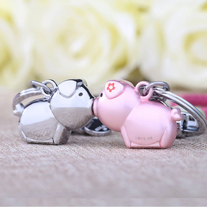 3D Pig Couple Keychain