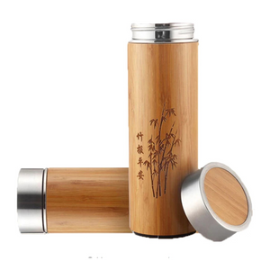 Bamboo Thermal Bottle for Tea/Coffee Outdoor