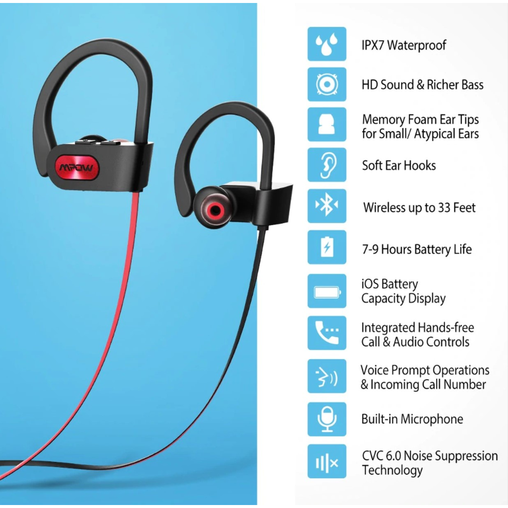 IPX7 Waterproof Noise Canceling Bluetooth Headphone