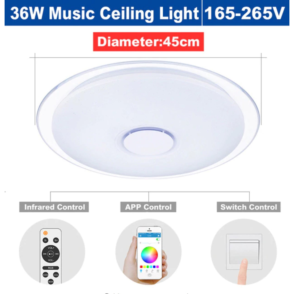 RGB Dimmable App Controled Bluetooth Music Light 