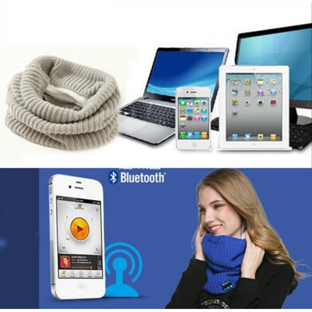 Warm Knitted Scarf with Bluetooth